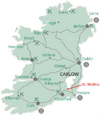 Ireland access map with St Mullins location